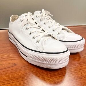 White platform converse shoes